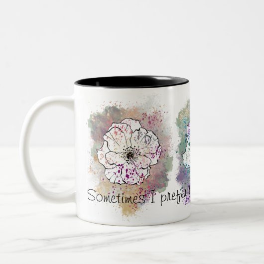 Farbe außerhalb der Blume Wasserfarbe Tasse (Links)