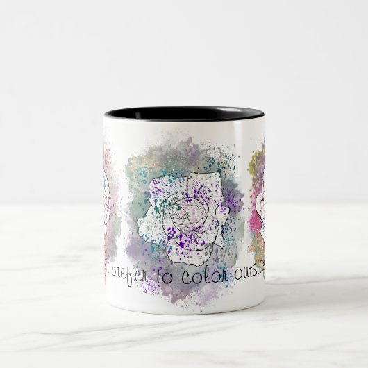 Farbe außerhalb der Blume Wasserfarbe Tasse (Mittel)