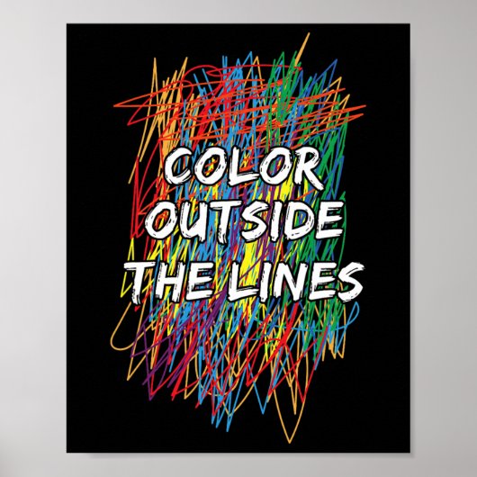 Farbe außerhalb der Linien Autismus Bewusstsein fü Poster (Vorne)