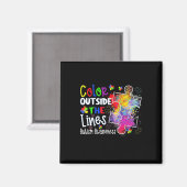 Farbe außerhalb der Linien Autismus Bewusstsein We Magnet (Vorderseite/Rückseite)