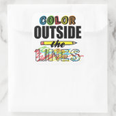 Farbe außerhalb der Linien Quadratischer Aufkleber (Tasche)