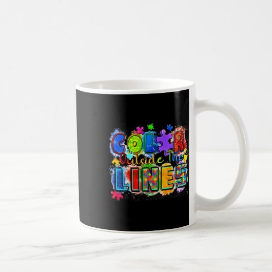 Farbe außerhalb des Lines Welt Autismus Bewusstsei Kaffeetasse (Rechts)
