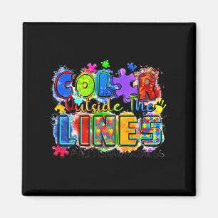 Farbe außerhalb des Lines Welt Autismus Bewusstsei Magnet