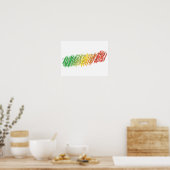 Farbe außerhalb des Zeilenplakats Poster (Küche)