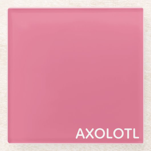 Farbe Axolotl pink Glasuntersetzer (Vorderseite)