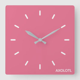 Farbe Axolotl pink Quadratische Wanduhr