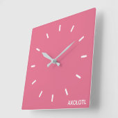 Farbe Axolotl pink Quadratische Wanduhr (Winkel)