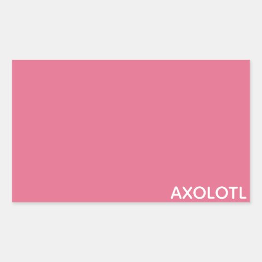 Farbe Axolotl pink Rechteckiger Aufkleber (Vorderseite)
