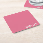 Farbe Axolotl pink Rechteckiger Pappuntersetzer (angewinkelt)