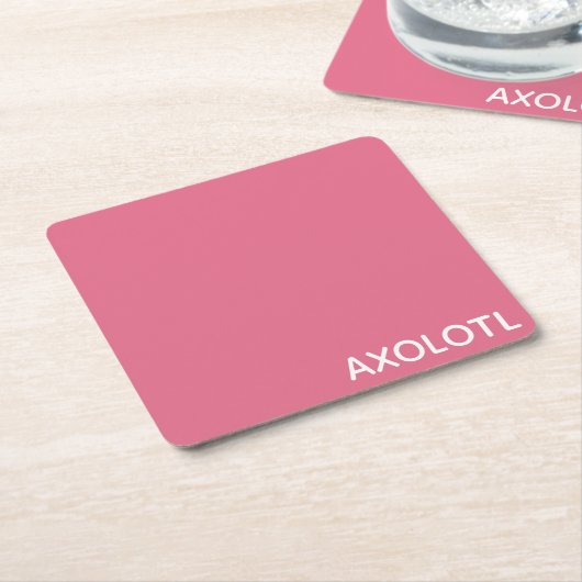 Farbe Axolotl pink Rechteckiger Pappuntersetzer (angewinkelt)