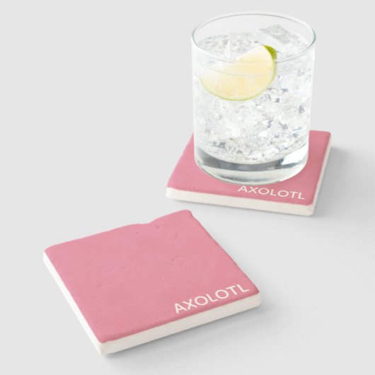 Farbe Axolotl pink Steinuntersetzer (Seitenansicht)