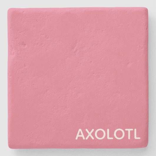 Farbe Axolotl pink Steinuntersetzer (Vorderseite)