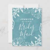 Farbe bearbeitbare Blüte wird meine Bridmaid sein Einladung (Vorderseite)