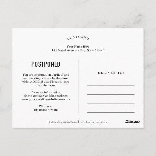 FARBE beim Schreiben von EDITABLE-FARBEN ändern da Postkarte (Rückseite)