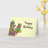 Farbe bewegt alles Gute zum Geburtstag wellenartig Karte (Gelbe Blume)