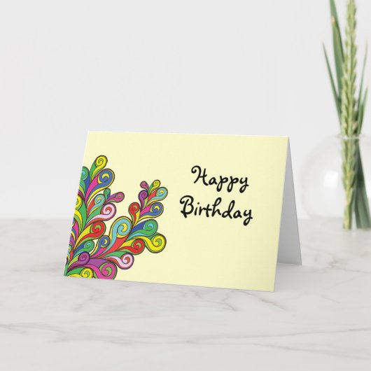 Farbe bewegt alles Gute zum Geburtstag wellenartig Karte (Vorderseite)