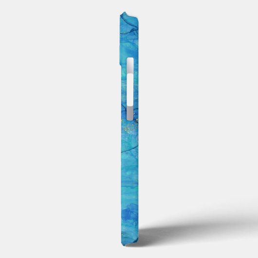 Farbe Blau & Gold + Monogramm Case-Mate iPhone Hülle (Rückseite / Links)