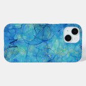 Farbe Blau & Gold + Monogramm Case-Mate iPhone Hülle (Rückseite (Horizontal))