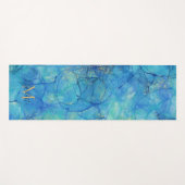 Farbe Blau & Gold - Monogramm + Name Yogamatte (Vorderseite (Horizontal))