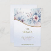 Farbe Blau Rosa Blütendetails Begleitkarte (Vorne/Hinten)