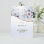 Farbe Blau Rosa Blütendetails Begleitkarte (Stehend Vorderseite)