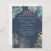 Farbe Blau und Gold Marmorfarbe Valima Einladung (Vorderseite)