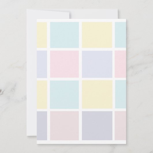 Farbe Block Pastel Silver Baby Dusche Einladung (Rückseite)