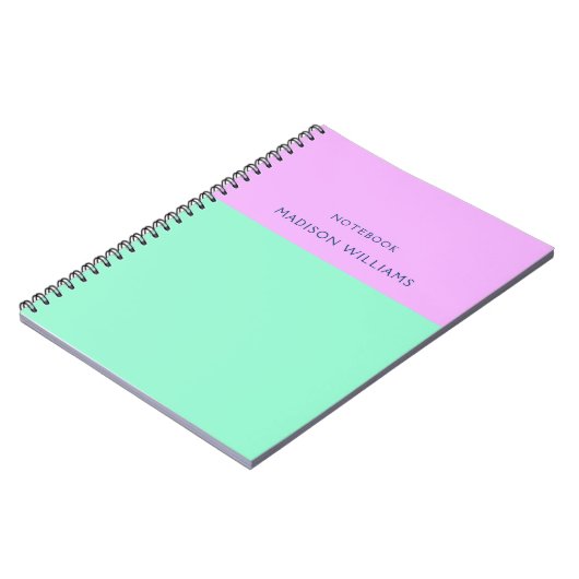 Farbe Blockname Pastell Neon Mint und Rosa Notizblock (Linke Seite)