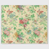 FARBE BLUME UND BLÄTTER CLASSIC FLORAL Elfenbein Geschenkpapier (Flach)