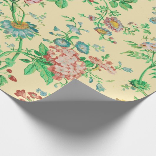 FARBE BLUME UND BLÄTTER CLASSIC FLORAL Elfenbein Geschenkpapier (Ecke)