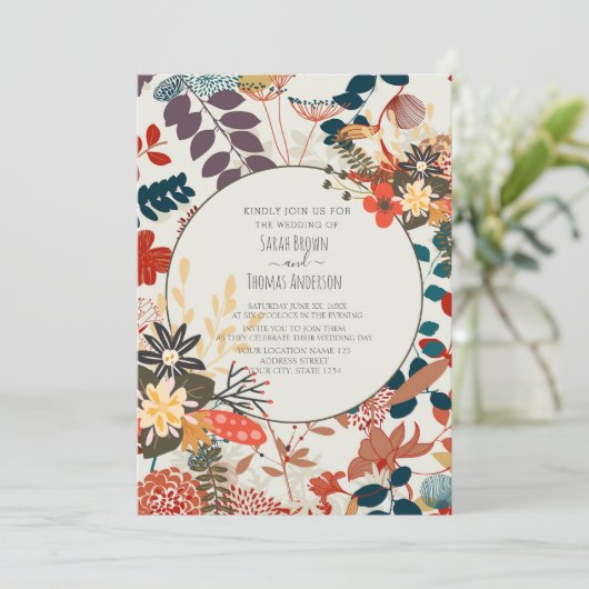 FARBE BOHO EINLADUNG (Stehend Vorderseite)