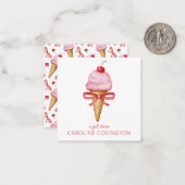 Farbe Bow Pink Ice Creme Cone Geschenkverpackung Mitteilungskarte (Vorderseite/Rückseite Beispiel)