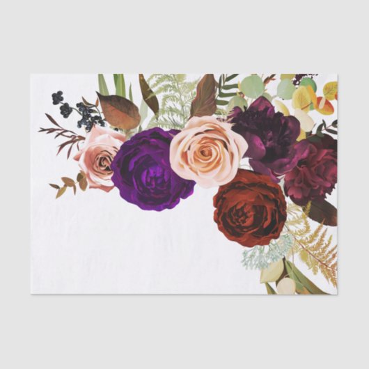 Farbe Chic kühl florale Grün Weiße Hochzeit Seidenpapier (Vorderseite)