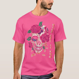 Farbe Creepy Zucker Knochen Soule Tag Muertos Tag T-Shirt