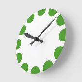 Farbe Crescent - Avocado Grün mit Weiß Runde Wanduhr (Winkel)
