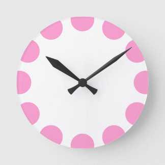 Farbe Crescent - Rosa und Weiß Runde Wanduhr