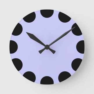 Farbe Crescent - Schwarz mit Pulverblau Runde Wanduhr