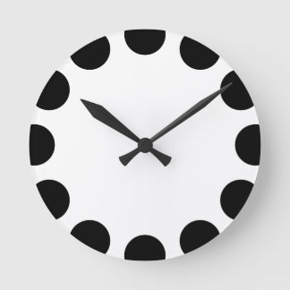 Farbe Crescent - Schwarz-Weiß Runde Wanduhr