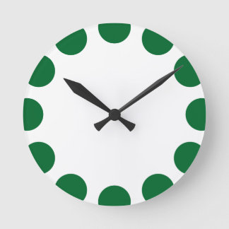 Farbe Crescent - Waldgrün mit Weiß Runde Wanduhr
