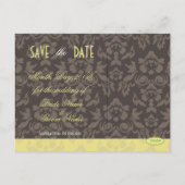 Farbe/Damast, Save the Date Foto-Postkarten, Ankündigungspostkarte (Rückseite)