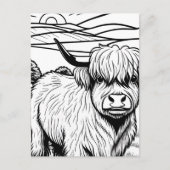 Farbe dein eigenes! Highland Cow Postkarte (Vorderseite)