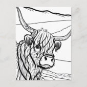 Farbe dein eigenes! Highland Cow Postkarte (Vorderseite)