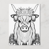 Farbe dein eigenes! Highland Cow Postkarte (Vorderseite)