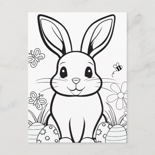 Farbe dein eigenes! Osterhase Postkarte (Vorderseite)