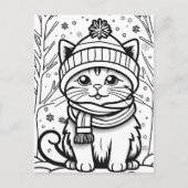 Farbe dein eigenes! Winter Kitten Postkarte (Vorderseite)