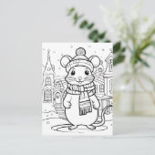 Farbe dein eigenes! Wintermäuse-Postkarte Postkarte (Stehend Vorderseite)