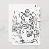 Farbe dein eigenes! Wintermäuse-Postkarte Postkarte (Vorne/Hinten)