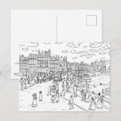 Färbe Deine eigene französische Postkarte Pont Neu (Vorne/Hinten)