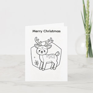 Färbe deine eigene Weihnachtskarte Rentier-Design Karte