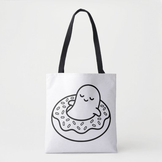Färbe deinen eigenen Kawaii-Geist-Donut-Floatie Tasche (Vorderseite)